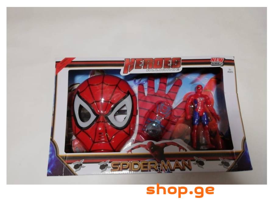 spider-man სპაიდერმენის ნაკრები (ნიღაბი,ხელთათმანი