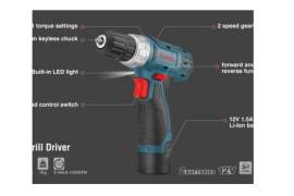 უსადენო ბურღი-სახრახნისი Ronix-8012 12V, 21N.M-Meg