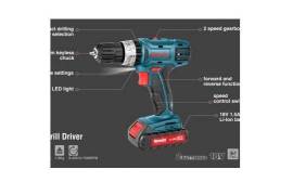 უსადენო დარტყმითი ბურღი-სახრახნისი Ronix-8018 18V