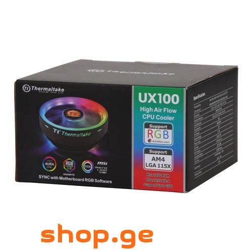 პროცესორის ქულერი Thermaltake ux100 ARGB + გამწოვი