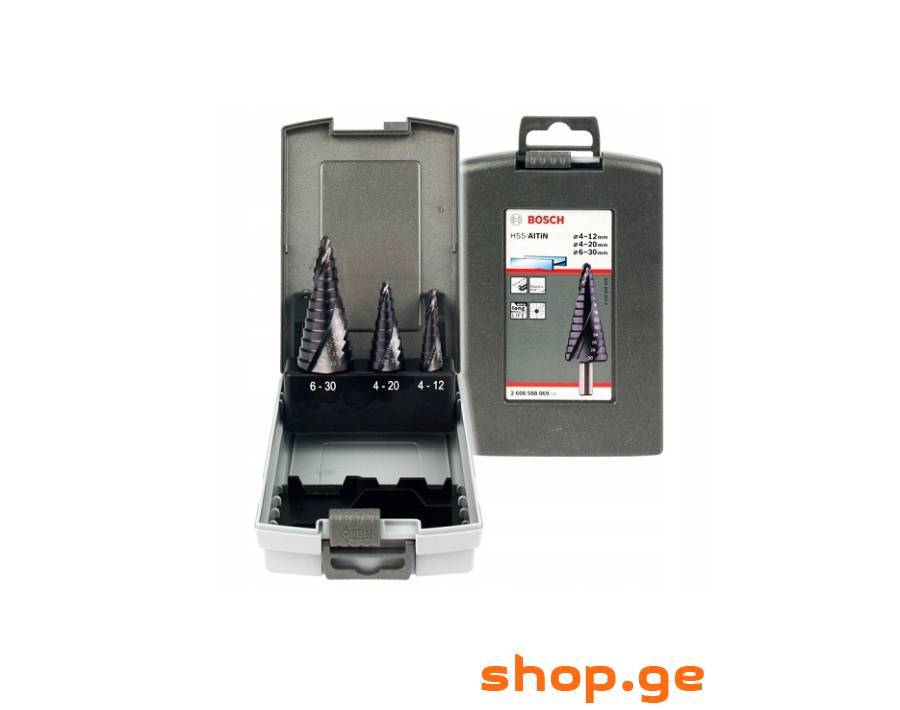 BOSCH 3ც საფეხურებიანი ბურღების ნაკრები