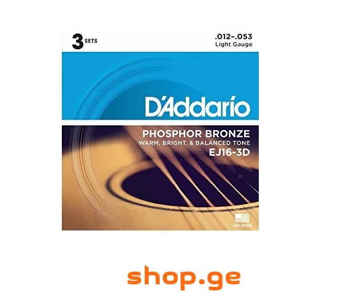 Daddario EJ16 SET ACOUS GTR PHOS BRONZE LITE