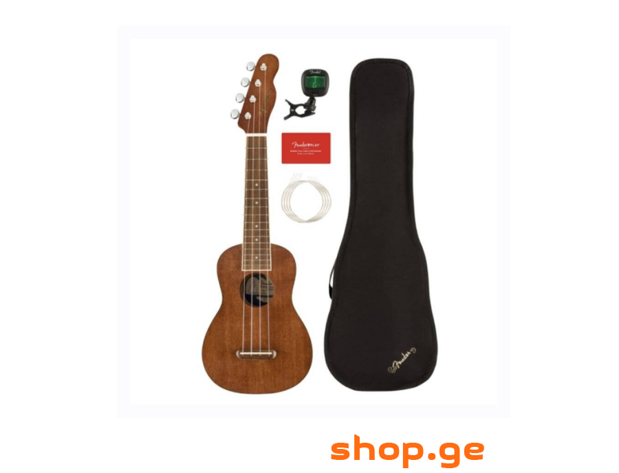 Fender Seaside Soprano Ukulele Pack, Walnut Finger