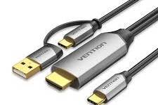VENTION CGXBH USB-C to HDMI Cable with 2-in-1 (USB