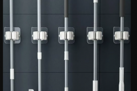 10ც Mop Holder თვითწებვადი ცოცხის სადგამი კედელზე 