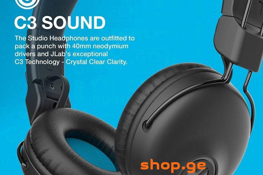 JLab - Studio Wired On-Ear Headphones - Black