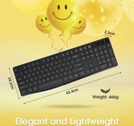 Wireless Keyboard 2.4G Ergonomic Full Size PC