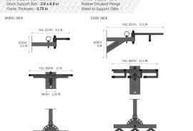 საკიდი - ANGLE ADJUSTABLE RIFLE WALL RACK - 3 SLOT