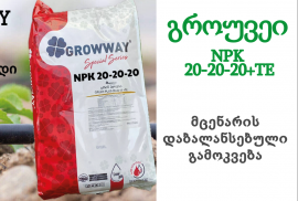  NPK 20-20-20  გროუვეი წყალში ხსნადი #სასუქი