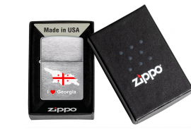 Zippo, 200-113454 - 200 Brushed Chrome - I LOVE Georgian 