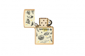Zippo, 204B-113459 - 204B Brushed Brass-Georgian Cuisine