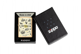 Zippo, 204B-113459 - 204B Brushed Brass-Georgian Cuisine