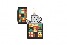 Zippo, 218-113457 - 218 Black Matte - Georgian Theme Desi