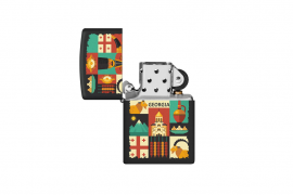Zippo, 218-113457 - 218 Black Matte - Georgian Theme Desi
