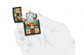 Zippo, 218-113457 - 218 Black Matte - Georgian Theme Desi