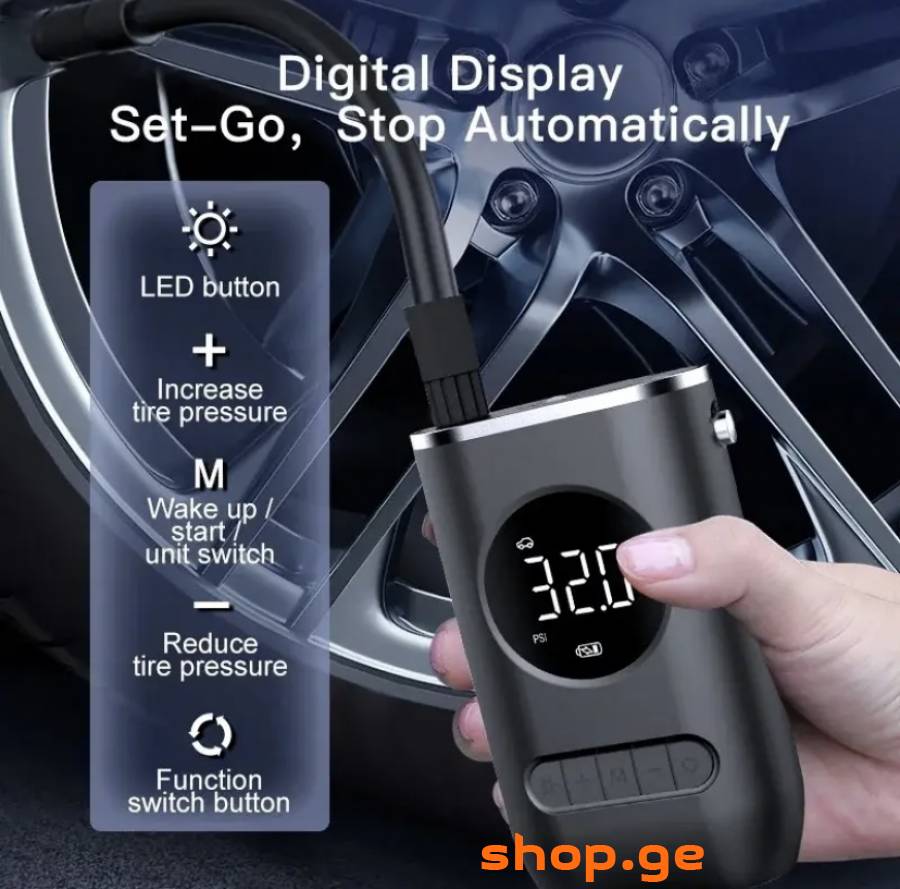 ✅ ჰაერის კომპრესორი, Power Bank. პორტატული, USB და