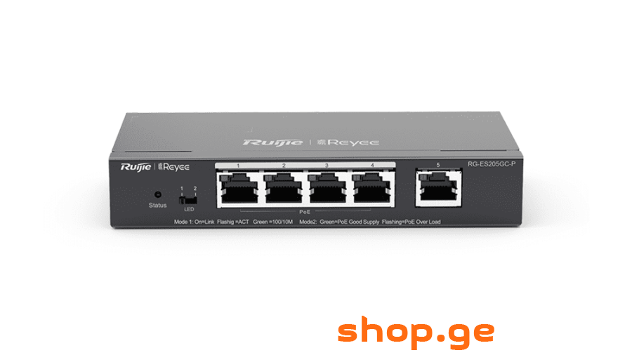 CLOUD მართვადი POE სვიჩი, 4XGIGABIT POE+1XGIGABIT