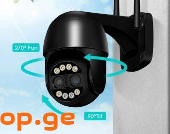 გარე პერიმეტრის HD უსადენო სათვალთვალო 3MP WIFI კა