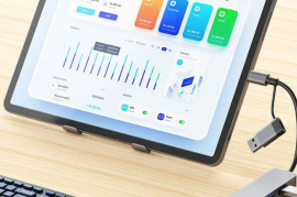 8-in-2 USB Type C HUB დოკინგ სადგური 3.5 მმ აუდიო 