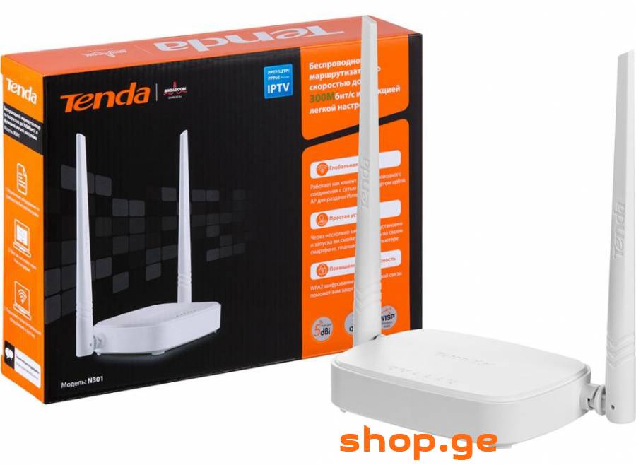 ორანტენიანი 300 Mbps Wi-Fi როუტერი