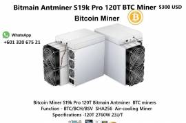Bitcoin Miner S19k Pro 120T Bitmain BTC miners Fas