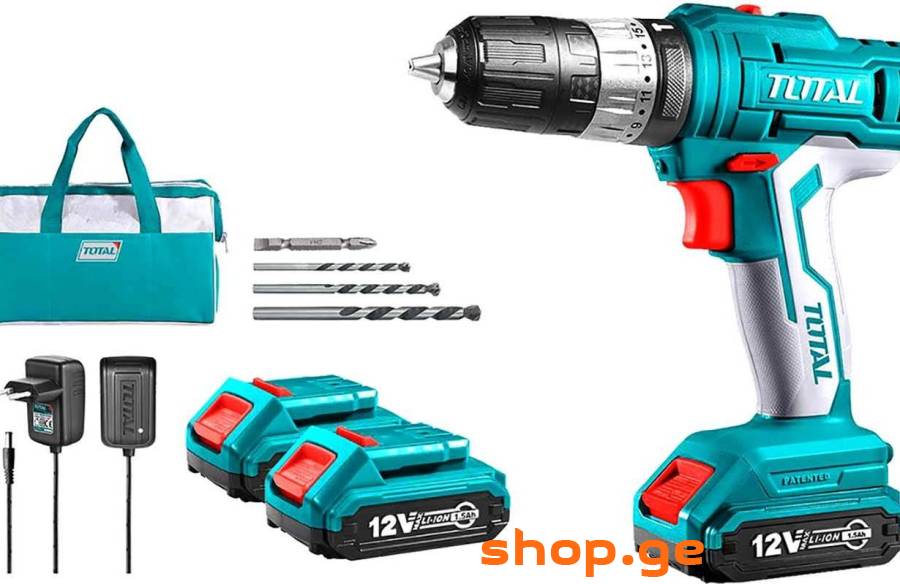 ბურღი-სახრახნისი Total TDLI1222 1350Rpm, 12V, Blue