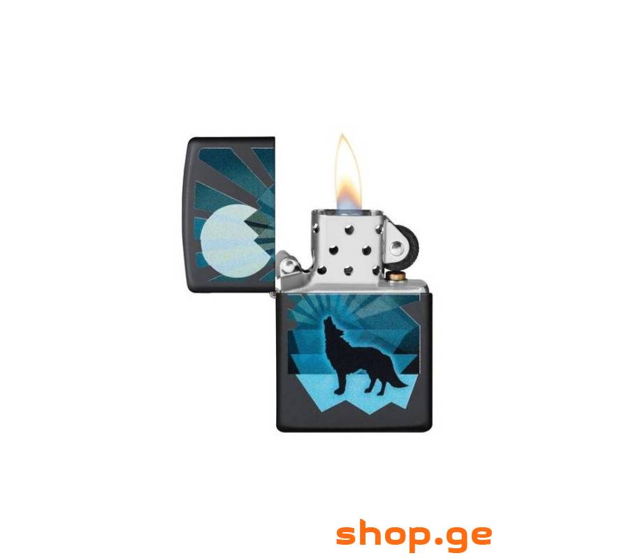 29864 - 218 Wolf and Moon Design, Zippo