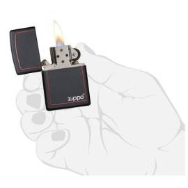 Zippo, 218ZB - 218ZB Reg Black W/Zippo-Border - CI