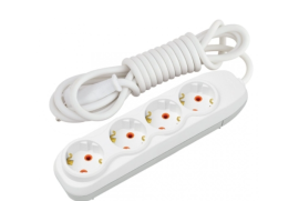4 WAY SOCKET WITH 3Mt Cable+EARTHING 