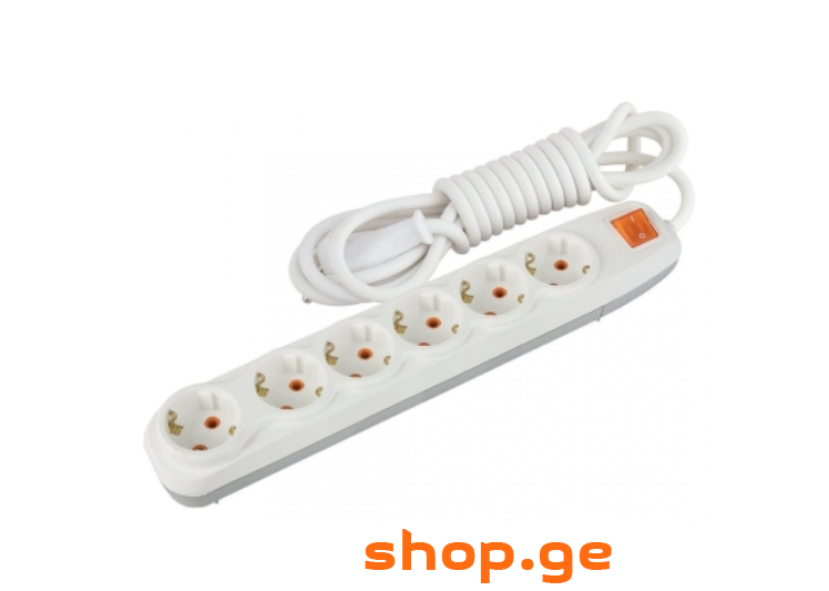 6 WAY SOCKET WITH 3Mt CABLE+EARTHING+SWITCH