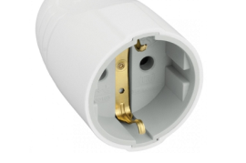 EARTHED MALE PLUG ჩანგლის ბუდე დამიწებით