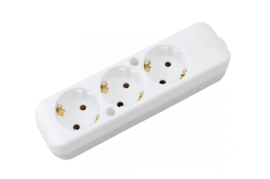 FLASH 3 WAY SOCKET WITH CONNECTOR +EARTHING 