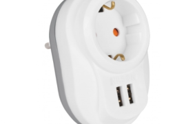 დენის დამცავი თეთრი, როზეტი +2 USB