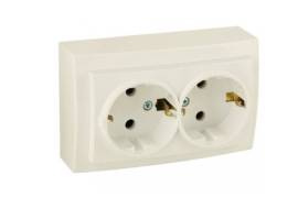 კრემისფერი როზეტი 2-ნი დამიწებით