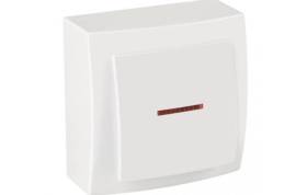 თეთრი ჩამრთველი 1-ნი განათებით