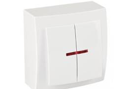 თეთრი ჩამრთველი 2-ნი განათებით