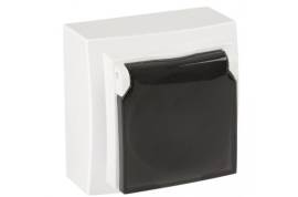 თეთრი როზეტი დამიწებით თავსახურით