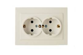 კრემისფერი როზეტი 2-ნი დამიწებით