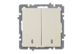 კრემისფერი ჩამრთველი 2-ანი რევერსული ჩარჩოს გარეშე