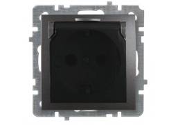 კვამლისფერი როზეტი დამიწებით თავსახურით ჩარჩოს 