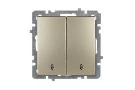 ოქროსფერი ჩამრთველი 2-ნი რევერსული ჩარჩოს გარეშე