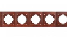 ალუბლისფერი ჩამრთველ-როზეტის 6-ნი ჩარჩო