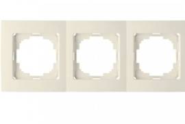 კრემისფერი ჩამრთველ-როზეტის 3-ნი ჩარჩო