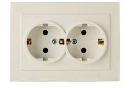 კრემისფერი როზეტი 2-ნი დამიწებით