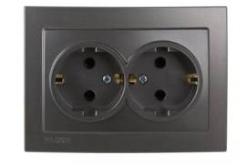 კვამლისფერი როზეტი 2-ნი დამიწებით