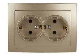 ოქროსფერი როზეტი 2-ანი დამიწებით