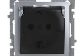 ვერცხლისფერი როზეტი დამიწ. თავსახურით