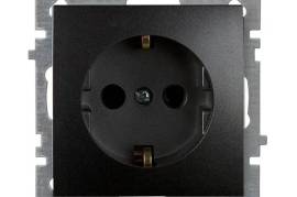 შავი როზეტი დამიწებით ჩარჩოს გარეშე