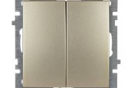 2-ანი ოქროსფერი ჩამრთველი ჩარჩოს გარეშე