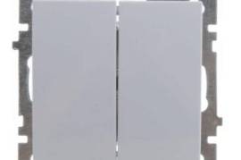 თეთრი 2-ანი ჩამრთველის მექანიზმი+თავსახური